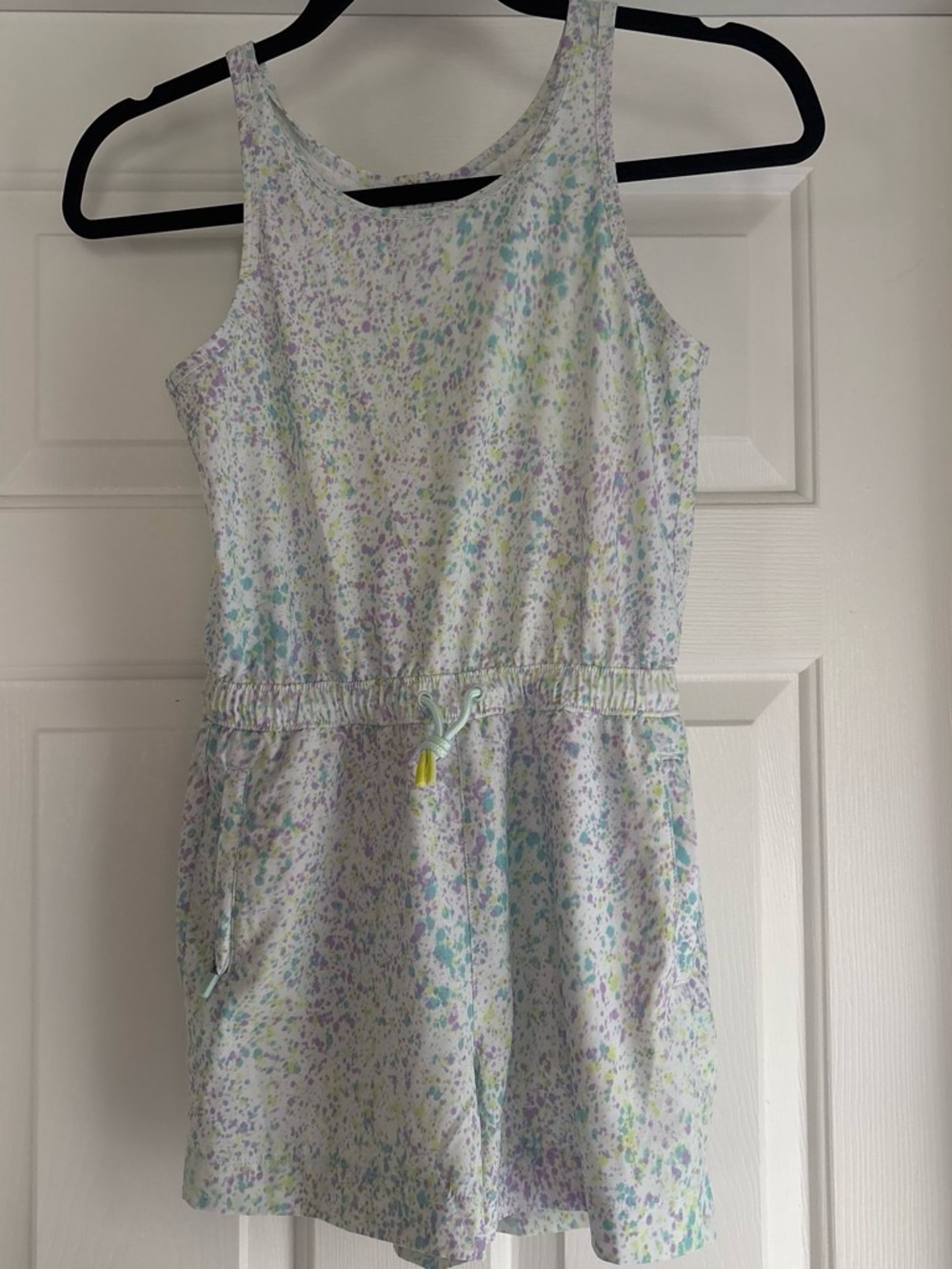 Athleta Girl size medium colorful splatter patter romper